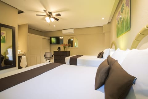 Deluxe Room, 2 Double Beds | Premium bedding, in-room safe, desk, iron/ironing board