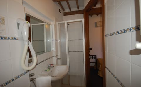 Shower, free toiletries, hair dryer, bidet