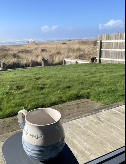 Enjoy Morning Coffee with the crashing waves!