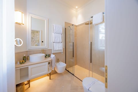 Classic Double Room | Bathroom | Hair dryer, bidet, towels, soap