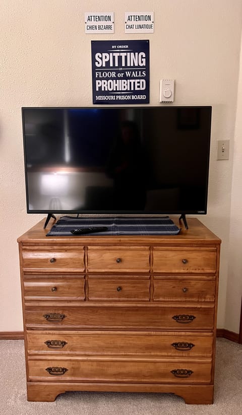 Upstairs TV for kids or adults to enjoy away from others downstairs.