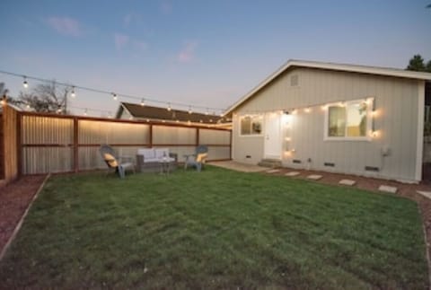 Bistro lights just add a glass of wine for a great evening.