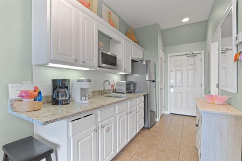 Kitchenette with microwave and full size refrigerator-This unit does not have a stove