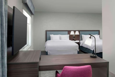 Studio Suite, 2 Queen Beds, Balcony | Desk, laptop workspace, blackout drapes, iron/ironing board