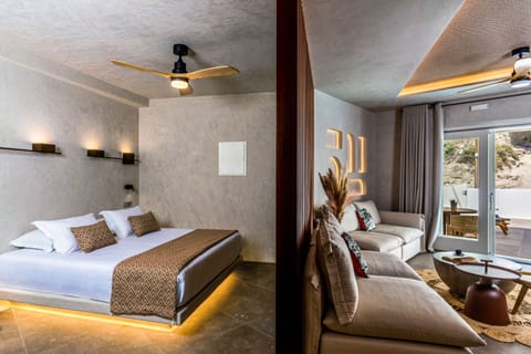 Suite with heated plunge pool | Premium bedding, in-room safe, laptop workspace, blackout drapes