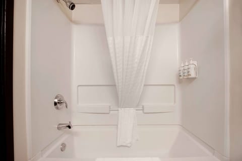 Room, 2 Queen Beds, Non Smoking | Bathroom | Combined shower/tub, hair dryer, towels, soap