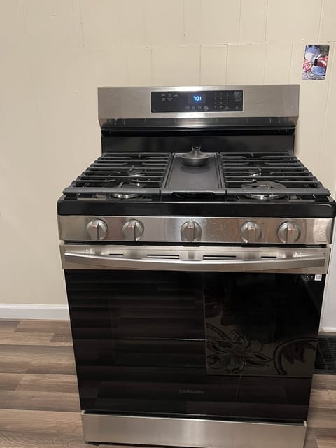 Gas stove is ready for your cooking needs, or use one of the other appliances.