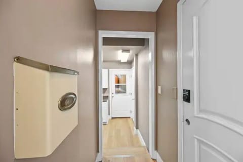 Hallway to share laundry area