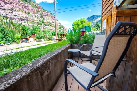 Patio with seating and gorgeous views!