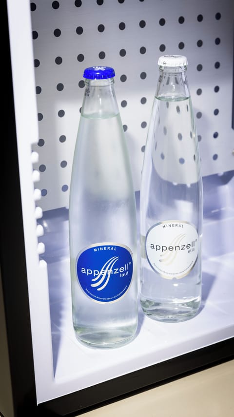 Hypo-allergenic bedding, free minibar, in-room safe, desk