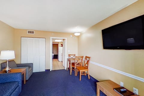 Suite, 1 Bedroom (Oceanfront) | Living room | Flat-screen TV, DVD player