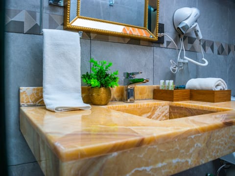 Free toiletries, hair dryer, towels