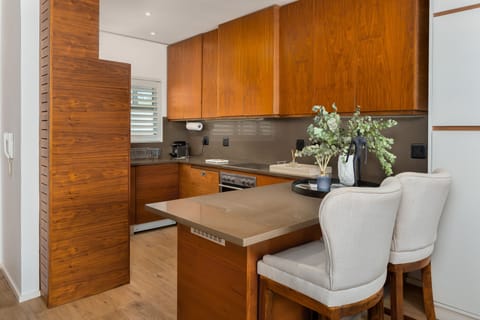 Grand Apartment | Private kitchen | Fridge, microwave, oven, stovetop