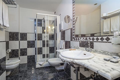 Free toiletries, hair dryer, bidet, towels