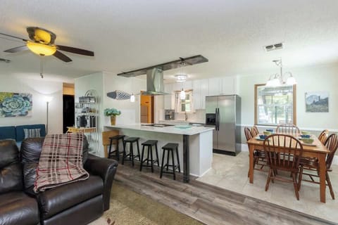 Bar seating makes for easy entertaining.