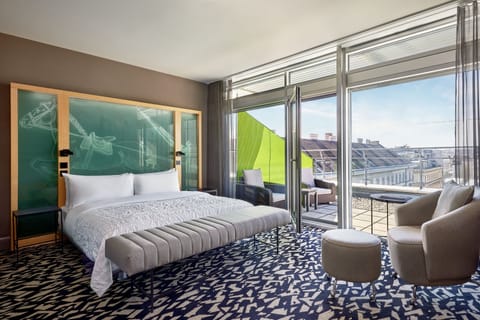 Suite, 1 Bedroom, Terrace, City View | Premium bedding, down comforters, pillowtop beds, in-room safe