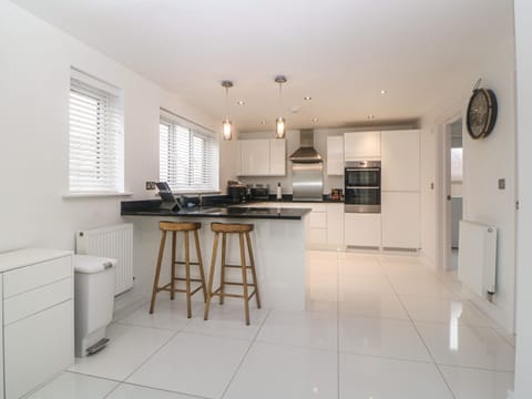 Fridge, dishwasher, electric kettle, toaster