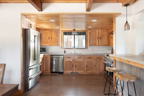 Cook a delicious meal in the kitchen after hiking in North Tahoe Regional Park.