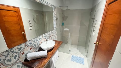 Basic Double or Twin Room | Bathroom | Shower, towels, soap, toilet paper