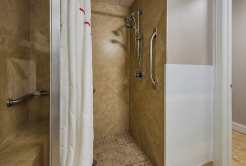 Deluxe Room, 2 Queen Beds, Accessible, Non Smoking | Bathroom | Combined shower/tub, towels, soap, shampoo