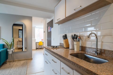 Apartment | Private kitchen | Mini-fridge, microwave, blender, griddle