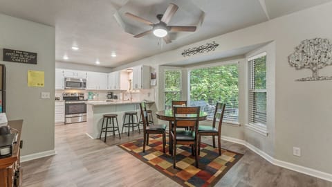 Open concept - dining area between kitchen and living room.