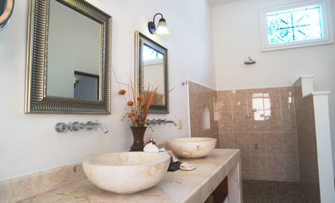 Superior Suite, 1 King Bed, Jetted Tub, Pool View | Bathroom shower