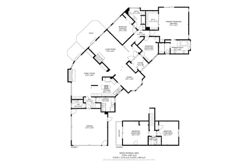 A detailed layout of the Fairway View Retreat