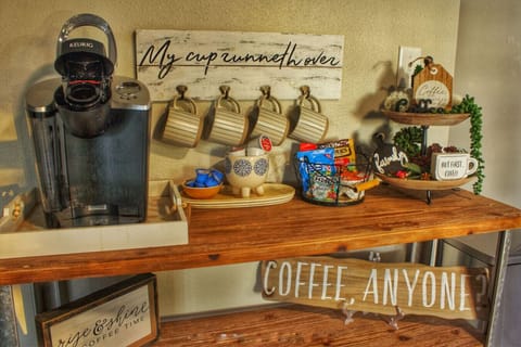This coffee station is perfect place to get ready to head outside!