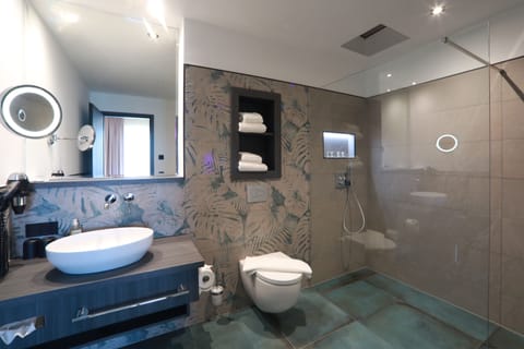 Deluxe Double Room | Bathroom | Shower, hair dryer, bathrobes, slippers