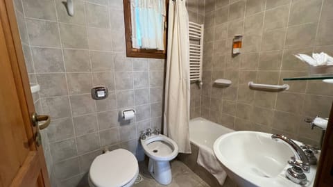 Free toiletries, hair dryer, bidet, towels