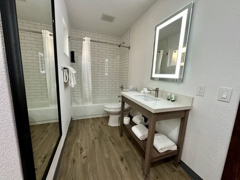 Apartment, Ensuite | Bathroom | Combined shower/tub, free toiletries, hair dryer, towels