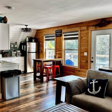 Blinds close to prevent glare and provide privacy.