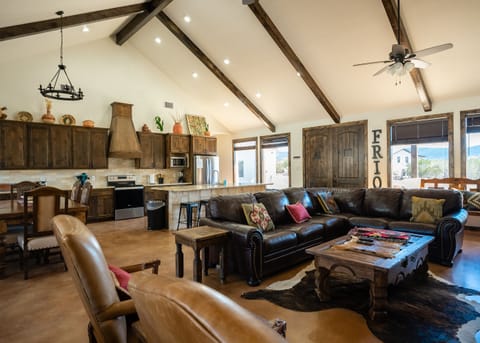 Living room view of kitchen