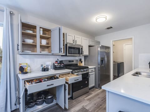 Fully stocked kitchen
