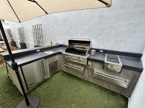 Outdoor Kitchen with all Viking Pro SS Grill and Fridge