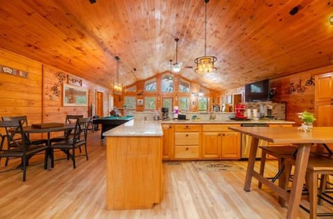 Open concept Kitchen/Dining/Game area