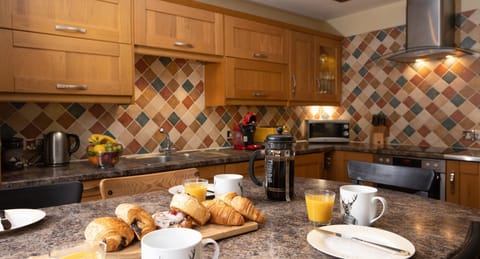 Pine Ridge Lodge kitchen set for breakfast