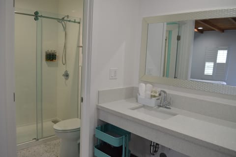 Deluxe Room, Multiple Beds | Bathroom | Shower, free toiletries, hair dryer, towels