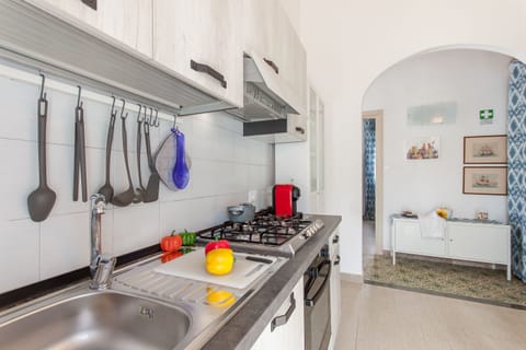 Family Villa, 4 Bedrooms, 2 Bathrooms (Alcamo Pool House) | Private kitchen | Fridge, microwave, oven, stovetop