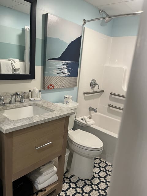 Atrium King Limited Ocean View | Bathroom | Hair dryer, towels