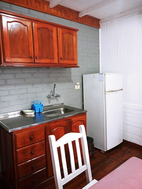 Standard Cabin, 1 Queen Bed, River View | Private kitchen | Full-size fridge, cookware/dishes/utensils, cleaning supplies