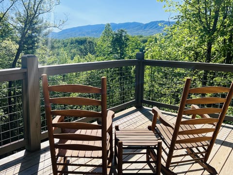 Relaxing Back Deck With Wooded & Mountain Views
