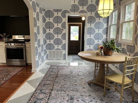 Our breakfast nook is a great place for morning coffee or evening cocktails.