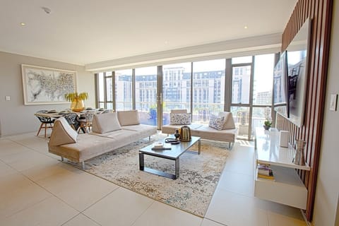Luxury Penthouse, 2 Bedrooms, City View, Tower | Living area | 65-inch Smart TV with satellite channels