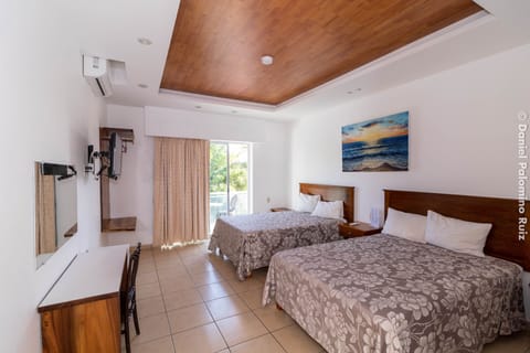 Classic Double Room, 2 Double Beds, Non Smoking, Partial Ocean View | Free WiFi, bed sheets