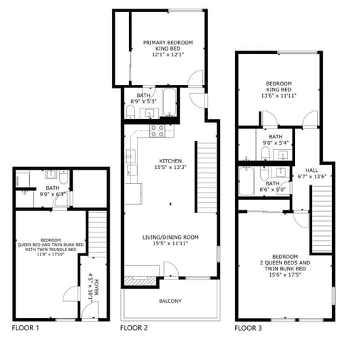 A detailed floor plan of this rental.