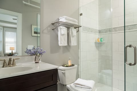 Premier Room | Bathroom | Designer toiletries, hair dryer, towels, soap