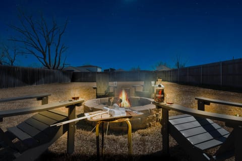 Enjoy the sunset by the fire with good company, good smores, and good drinks!