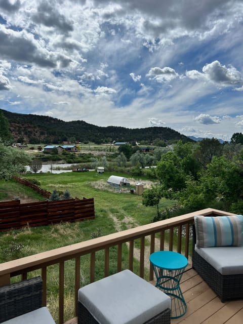 View off the back deck towards the river in the summer. 